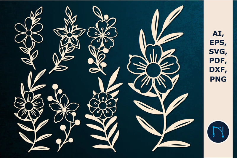 paper/laser cut floral leaf SVG bundle SVG MD JOYNAL ABDIN 