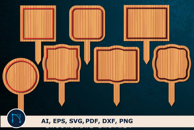 paper/laser cut Plant Stake SVG Bundle SVG MD JOYNAL ABDIN 
