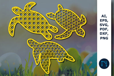 paper/laser cut Sea tortoise SVG Bundle SVG MD JOYNAL ABDIN 