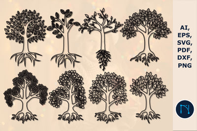 paper/laser cut tree decor SVG bundle SVG MD JOYNAL ABDIN 