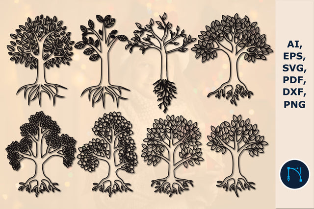 paper/laser cut tree decor SVG bundle SVG MD JOYNAL ABDIN 
