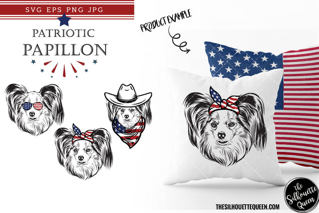 Papillon Dog Patriotic Cut files and Sublimation SVG Loveleen Kaur 
