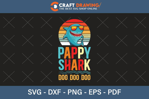 Pappy Shark Doo Doo Doo Funny svg Files for Cricut Cousin Baby shark Birthday Shirt clipart SVG, PNG Printable Cutting Files SVG Debashish Barman 