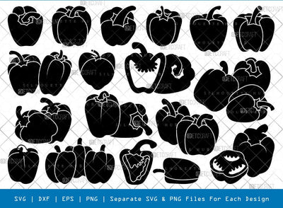 Paprika Silhouette, Paprika SVG, Vegetable Svg, Capsicum Svg, Sweet Paprika Svg, Paprika Bundle, SB00863 SVG ETC Craft 