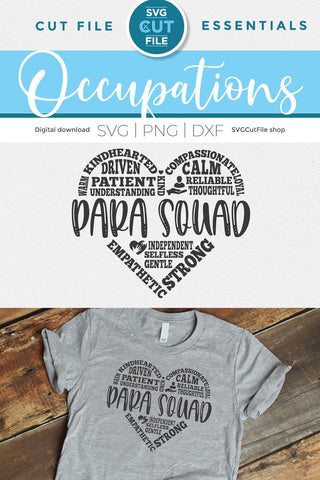 Para squad svg for a Paraprofessional SVG SVG Cut File 