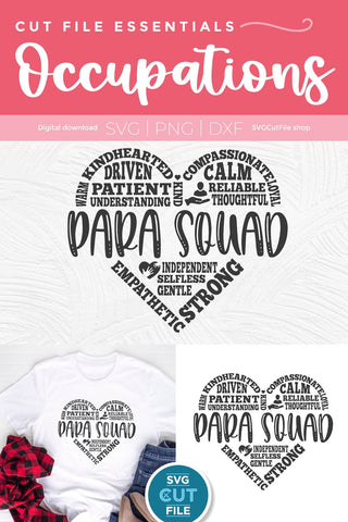 Para squad svg for a Paraprofessional SVG SVG Cut File 