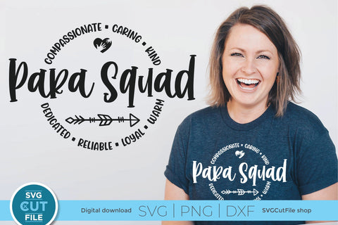 Para squad svg, para svg, paraprofessional squad svg round circle for men or women SVG SVG Cut File 