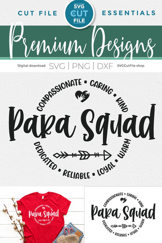 Para squad svg, para svg, paraprofessional squad svg round circle for men or women SVG SVG Cut File 