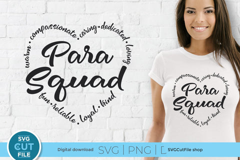 Para squad svg, para svg, paraprofessional squad svg SVG SVG Cut File 