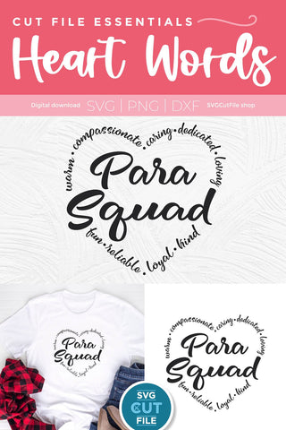 Para squad svg, para svg, paraprofessional squad svg SVG SVG Cut File 