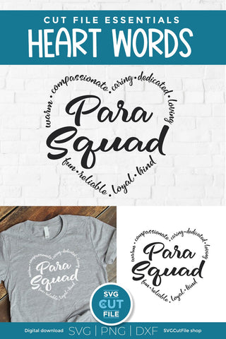 Para squad svg, para svg, paraprofessional squad svg SVG SVG Cut File 