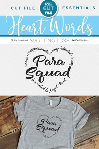 Para squad svg, para svg, paraprofessional squad svg SVG SVG Cut File 