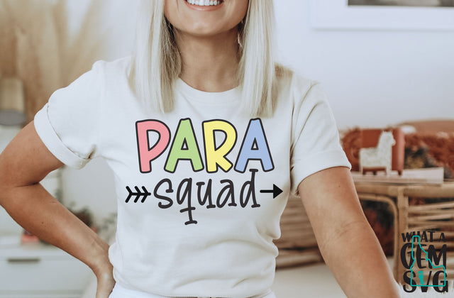 Para Squad SVG | Paraprofessional SVG | Teacher Assistant SVG | ParaPro svg | Para tshirt svg | Staff Appreciation Week svg | Back to School SVG What A Gem SVG 