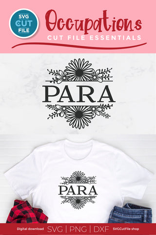 Para svg, Paraprofessional split frame SVG SVG Cut File 