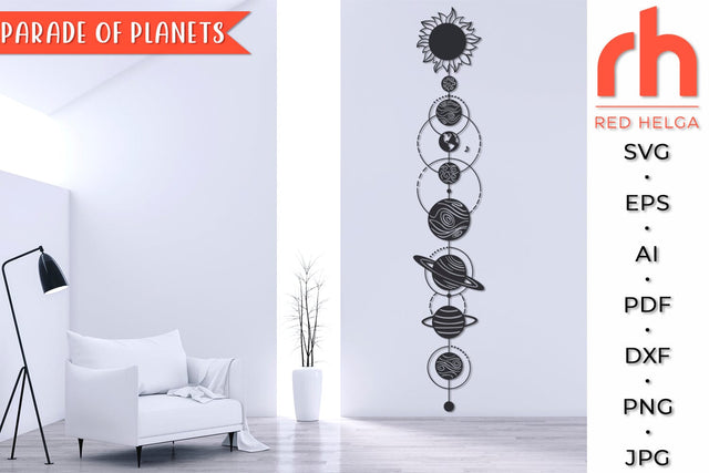Parade of Planets SVG, Solar System DXF, Outer Space Cut File SVG RedHelgaArt 