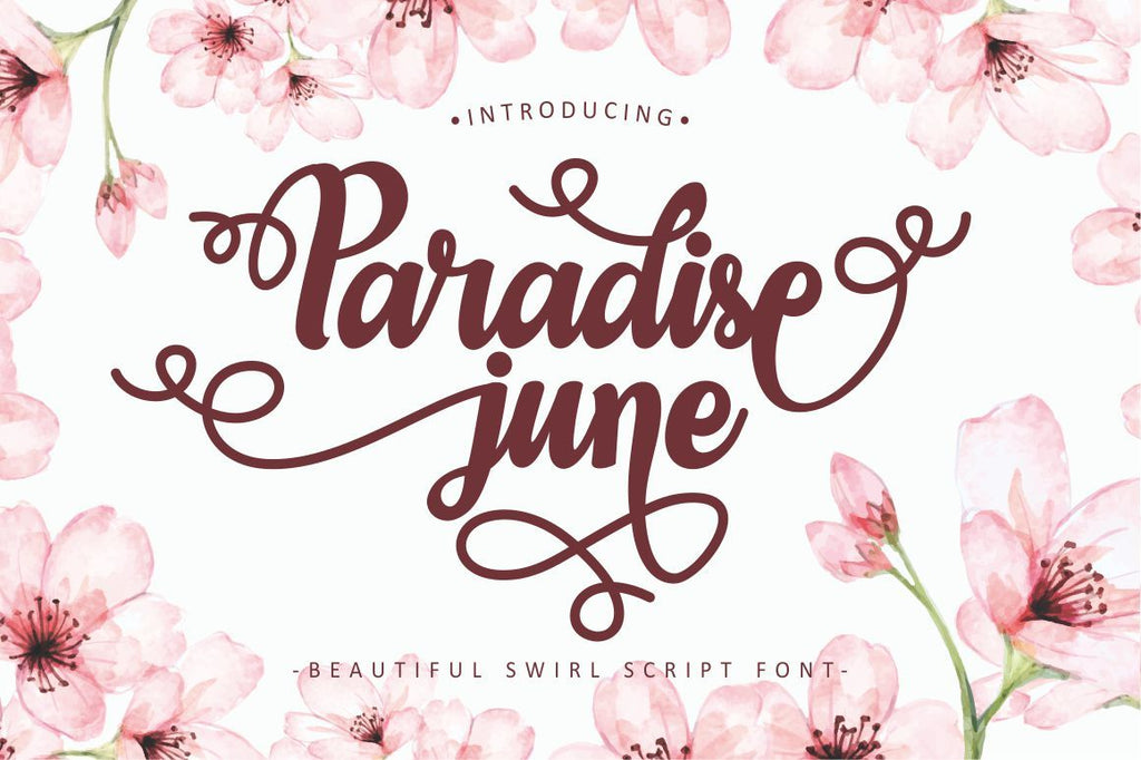 Paradise June - Beautiful Swirl Script Font - So Fontsy