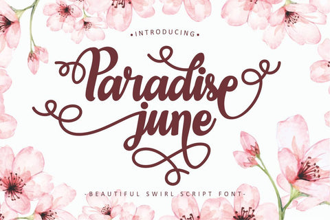 Paradise June - Beautiful Swirl Script Font Font PutraCetol Studio 