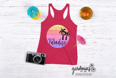 Paradise Palm Trees Vintage SVG Gardenias Art Shop 