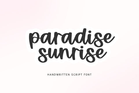 Paradise Sunrise - Cute Script Font Font KA Designs 