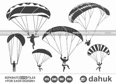 Paragliding SVG, Paragliding vector, paraglider clipart, Paragliders design vector, Flying Paragliding Silhouettes, Paragliding, png, dxf, svg, jpg SVG dahukdesign 