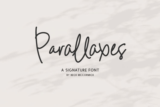 Parallaxes Script Font Beck McCormick 