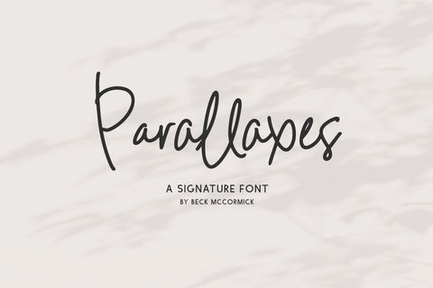 Parallaxes Script Font Beck McCormick 