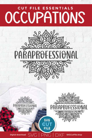 Paraprofessional svg, a para svg with mandala SVG SVG Cut File 