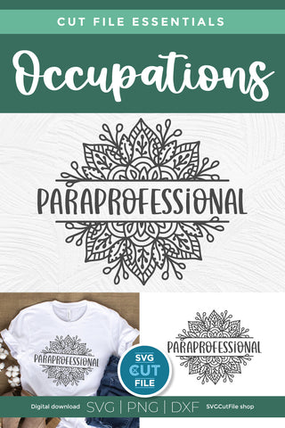 Paraprofessional svg, a para svg with mandala SVG SVG Cut File 
