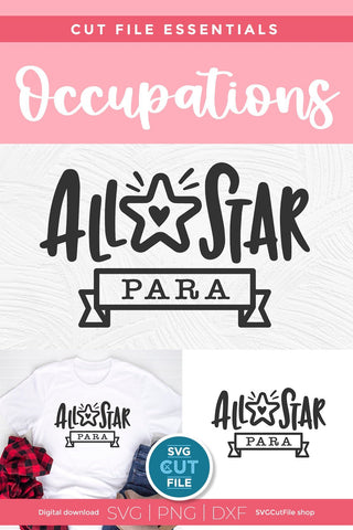 Paraprofessional svg, para svg, all star paraprofessional, teachers aid, Para life, paraprofessional gift idea svg dxf png, teacher's aide SVG SVG Cut File 