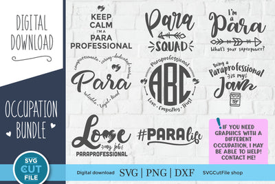 Paraprofessional svg, para svg, paraprofessional bundle svg, para collection pack svg, love being a para, Para life, paraprofessional gift SVG SVG Cut File 