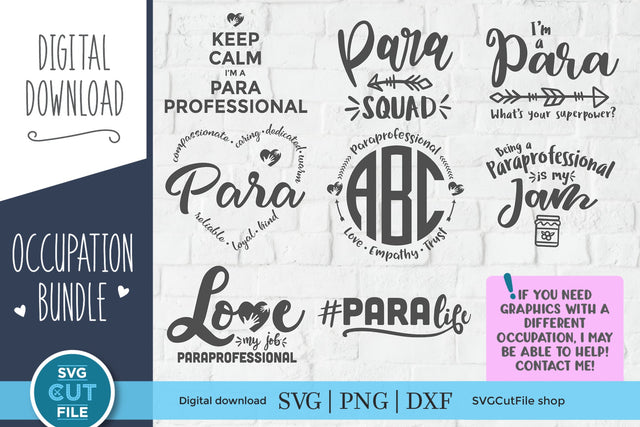 Paraprofessional svg, para svg, paraprofessional bundle svg, para collection pack svg, love being a para, Para life, paraprofessional gift SVG SVG Cut File 