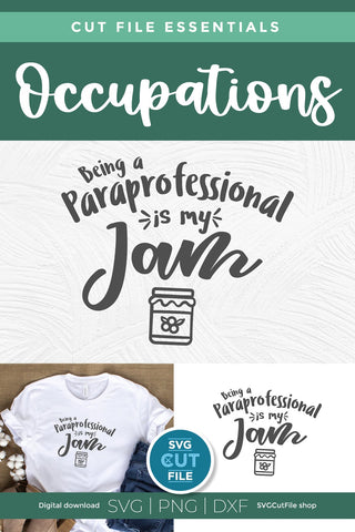 Paraprofessional svg, para svg, paraprofessional is my jam svg, teachers aid SVG SVG Cut File 