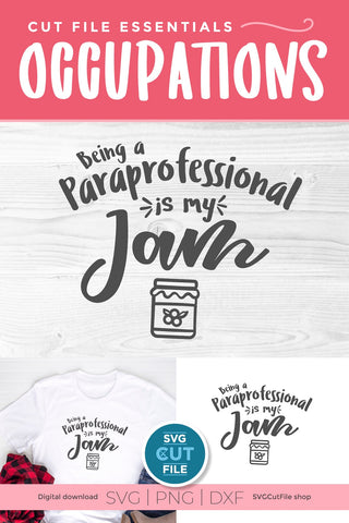 Paraprofessional svg, para svg, paraprofessional is my jam svg, teachers aid SVG SVG Cut File 