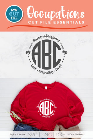 Paraprofessional svg, para svg, paraprofessional monogram svg, para monogram svg SVG SVG Cut File 