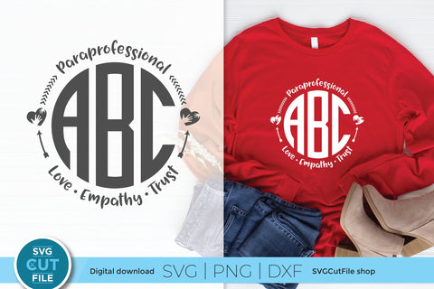 Paraprofessional svg, para svg, paraprofessional monogram svg, para monogram svg SVG SVG Cut File 