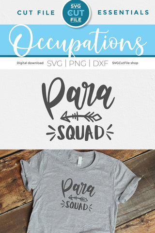 Paraprofessional svg, para svg, paraprofessional squad svg, teachers aid SVG SVG Cut File 