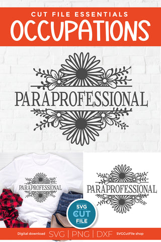 Paraprofessional svg, para svg split frame SVG SVG Cut File 