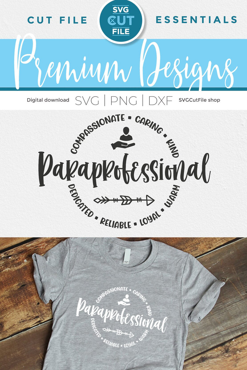 Paraprofessional svg with round circle design SVG SVG Cut File 