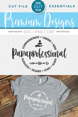 Paraprofessional svg with round circle design SVG SVG Cut File 