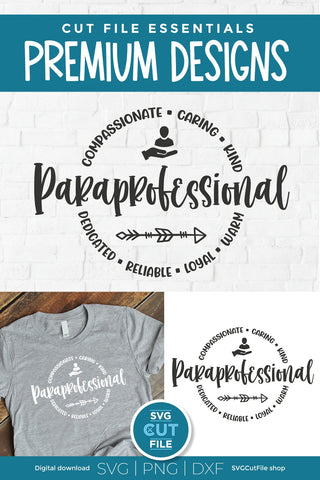 Paraprofessional svg with round circle design SVG SVG Cut File 