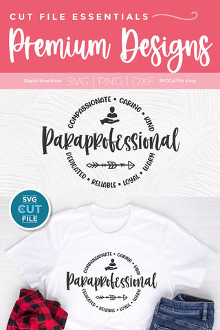 Paraprofessional svg with round circle design SVG SVG Cut File 