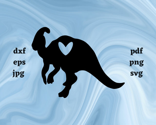 Parasaurolophus Heart SVG Cut File SVG Northern Light SVG 