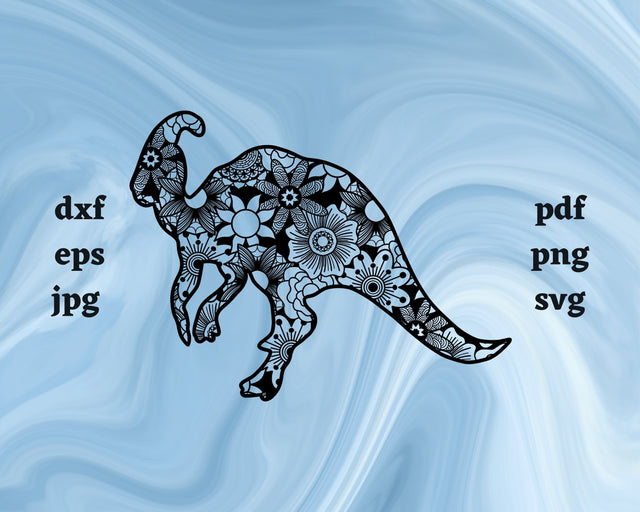 Parasaurolophus Mandala SVG Cut File SVG Northern Light SVG 