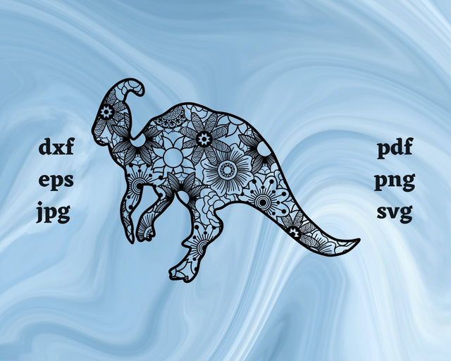 Parasaurolophus Mandala SVG Cut File SVG Northern Light SVG 