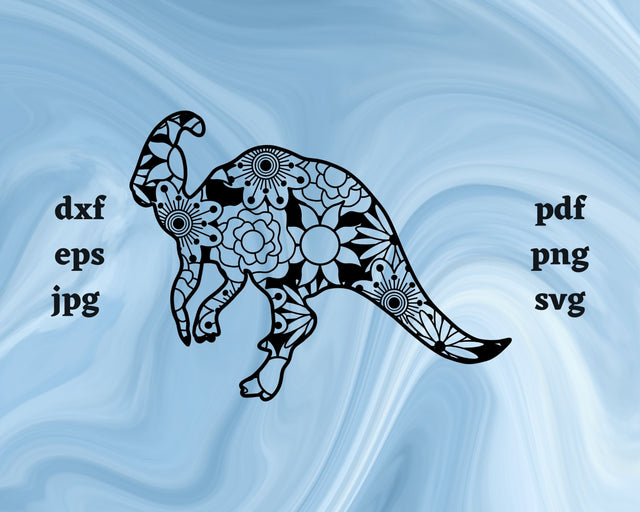 Parasaurolophus Mandala SVG Cut File SVG Northern Light SVG 