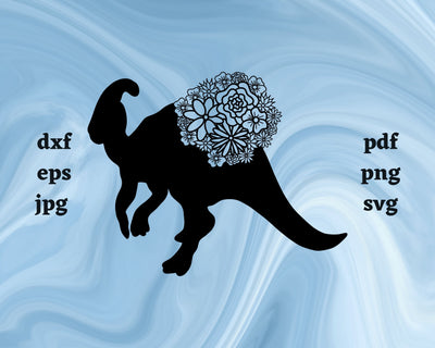 Parasaurolophus Mandala SVG Cut File SVG Northern Light SVG 