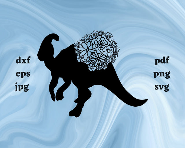 Parasaurolophus Mandala SVG Cut File SVG Northern Light SVG 