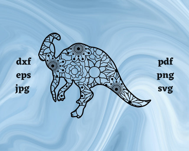 Parasaurolophus Mandala SVG Cut File SVG Northern Light SVG 