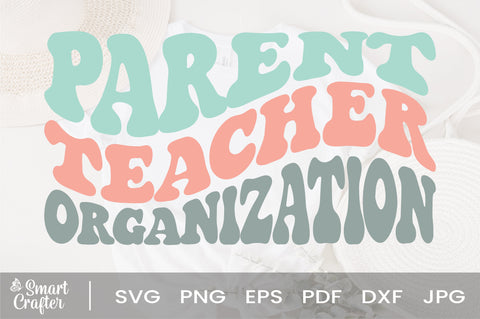 Parent teacher organization svg wavy style svg, EPS PNG Cricut Instant Download SVG Fauz 