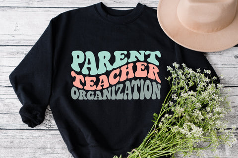 Parent teacher organization svg wavy style svg, EPS PNG Cricut Instant Download SVG Fauz 